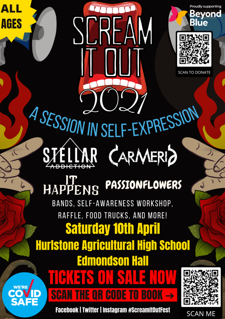 Scream It Out Festival - Hurlstone Agricultural High School - Jerry Zahija - Andy Social Podcast - Carmeria